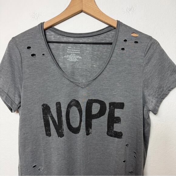 GRAYSON THREADS NOPE GREY BLACK WOMEN SHORT SLEEVE SHIRT SIZE LARGE - Picture 3 of 5